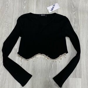 NWT rhinestone top